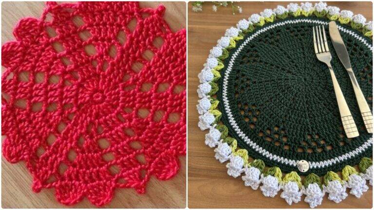 15 Sousplats de Crochê: O Segredo para uma Mesa Posta Elegante com Vídeo Aula